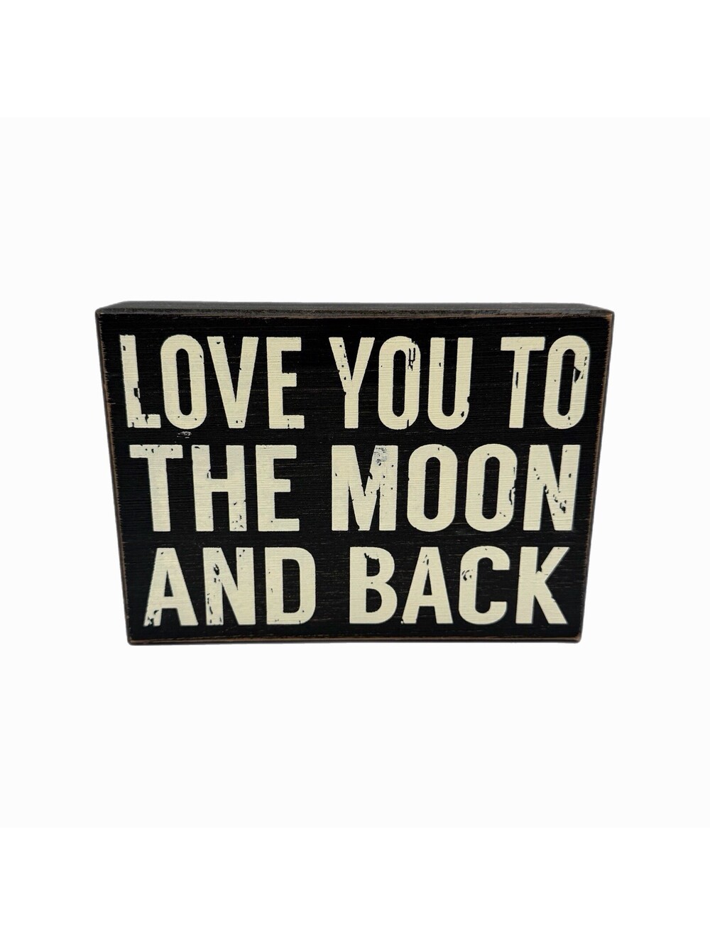 Sixtrees Quill to Paper “Love You to the Moon & Back” Wooden Box Sign